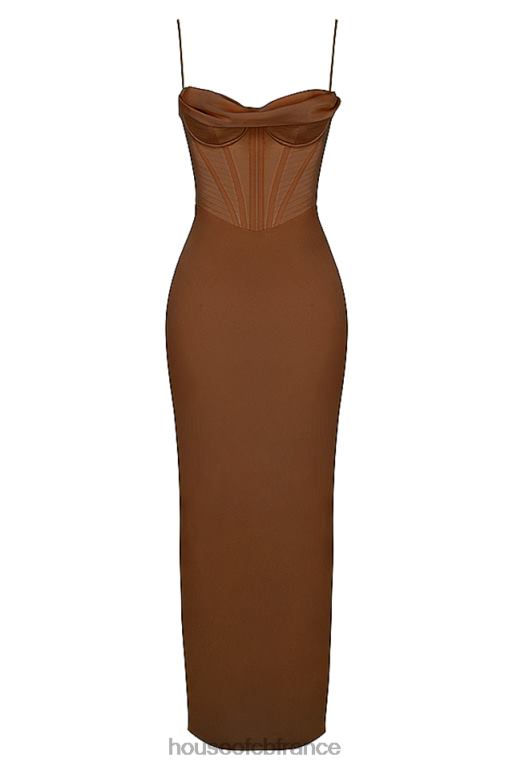 House of CB robe longue corset chocolat Charmaine N888H514 vêtements