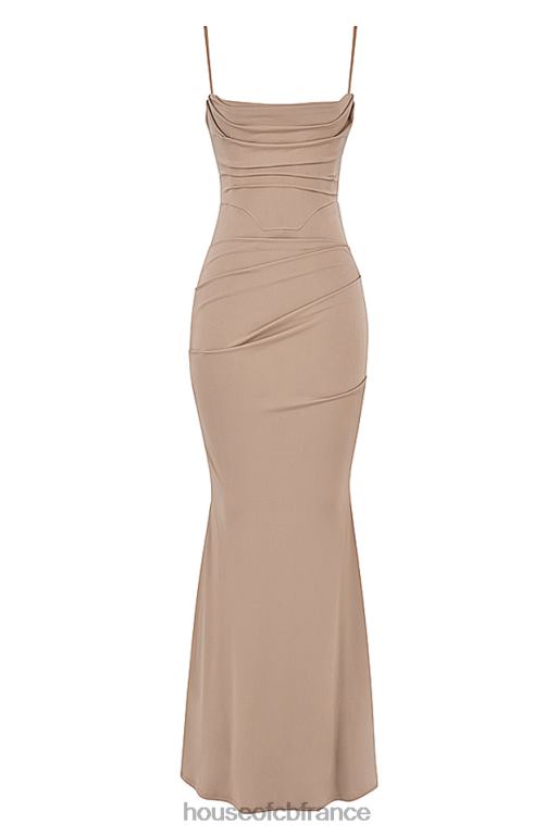 House of CB robe longue corset en jersey amande milena N888H462 vêtements