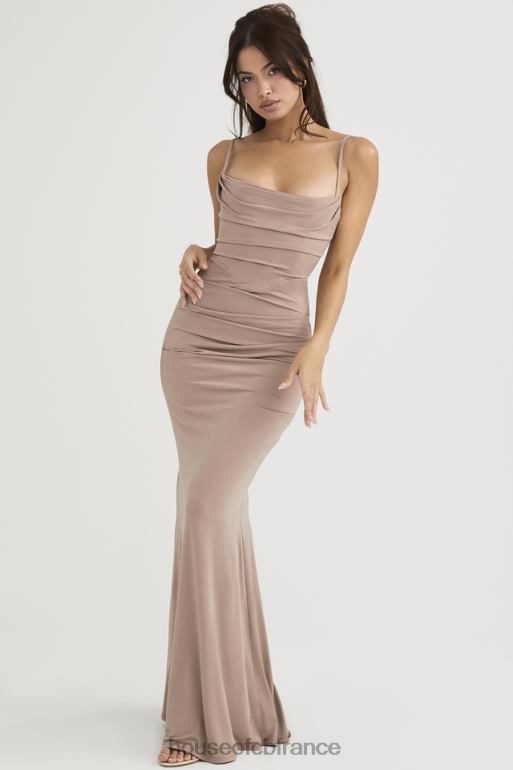 House of CB robe longue corset en jersey amande milena N888H462 vêtements
