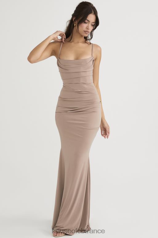 House of CB robe longue corset en jersey amande milena N888H462 vêtements