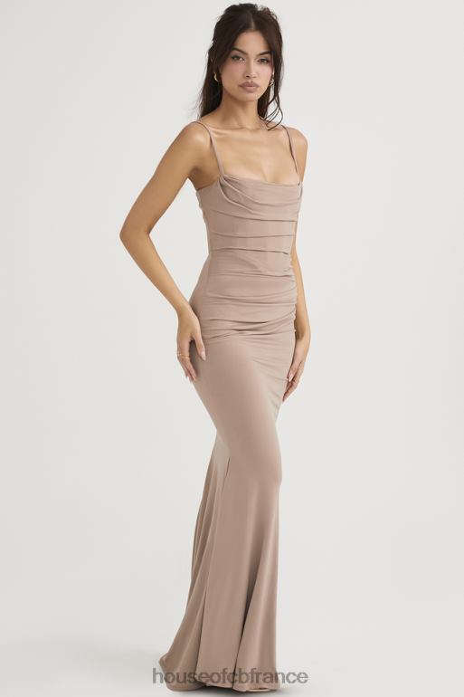 House of CB robe longue corset en jersey amande milena N888H462 vêtements