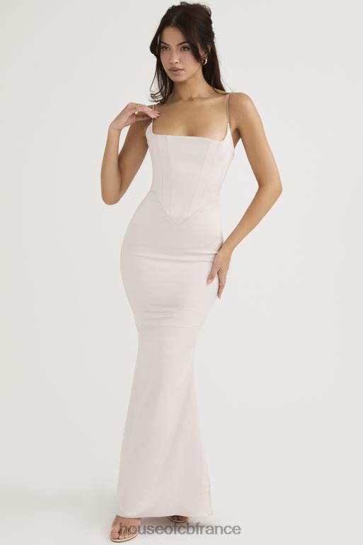 House of CB robe longue corset en satin à cristaux olivette N888H472 vêtements
