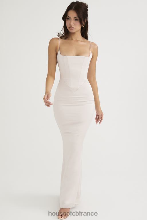House of CB robe longue corset en satin à cristaux olivette N888H472 vêtements