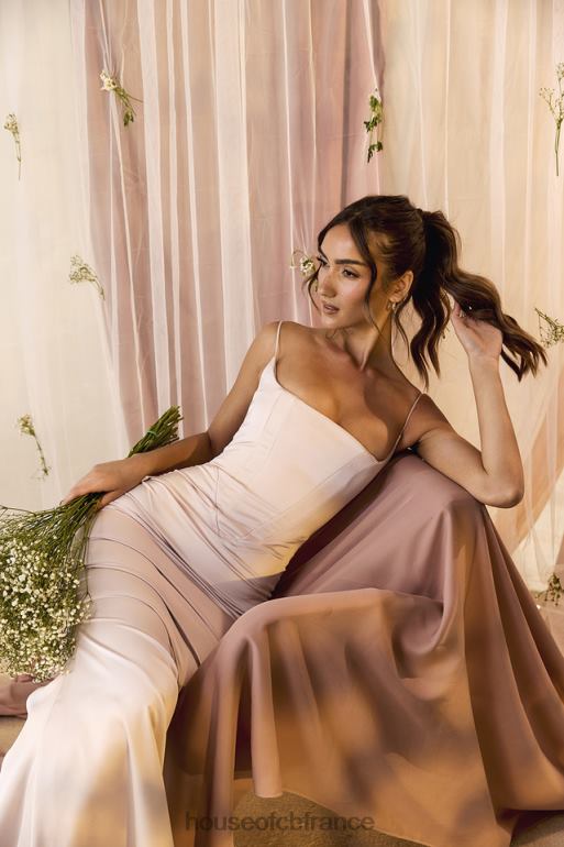 House of CB robe longue corset en satin à cristaux olivette N888H472 vêtements