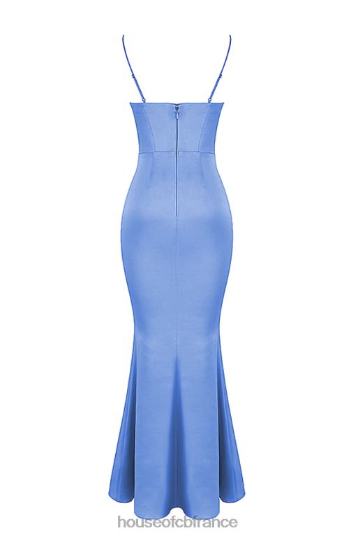 House of CB robe longue corset en satin olivette pervenche N888H397 vêtements