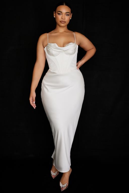 House of CB robe longue corset ivoire charmaine N888H527 vêtements