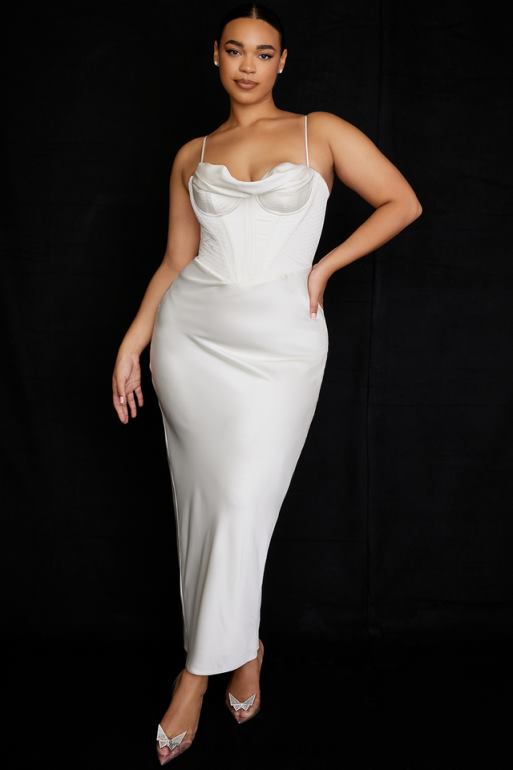 House of CB robe longue corset ivoire charmaine N888H527 vêtements
