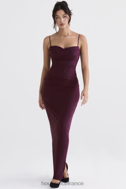 House of CB robe longue corset lani merlot N888H324 vêtements