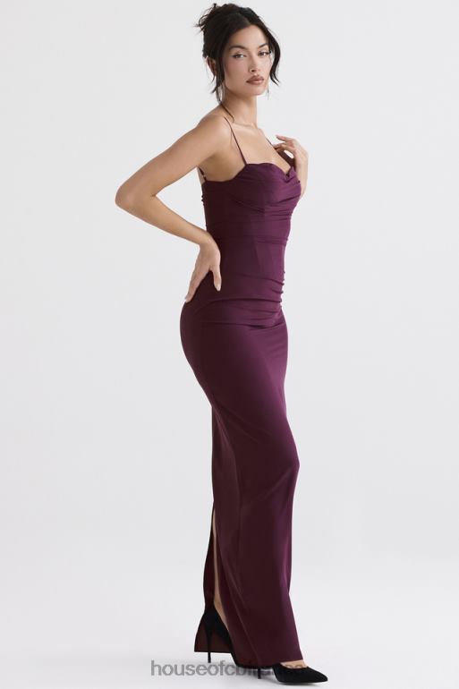 House of CB robe longue corset lani merlot N888H324 vêtements