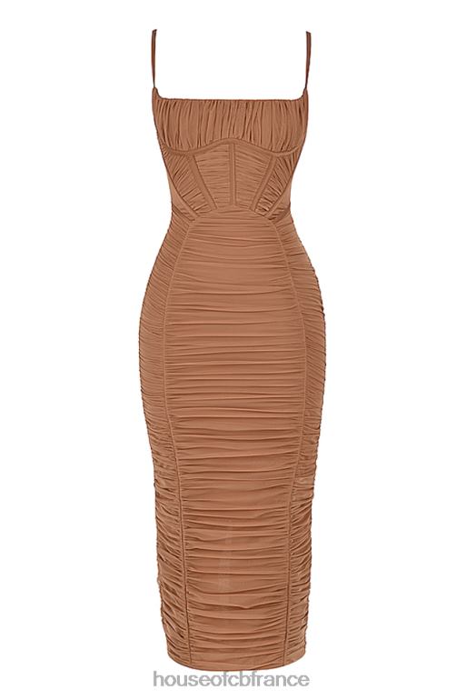House of CB robe longue corset lilian moka N888H470 vêtements