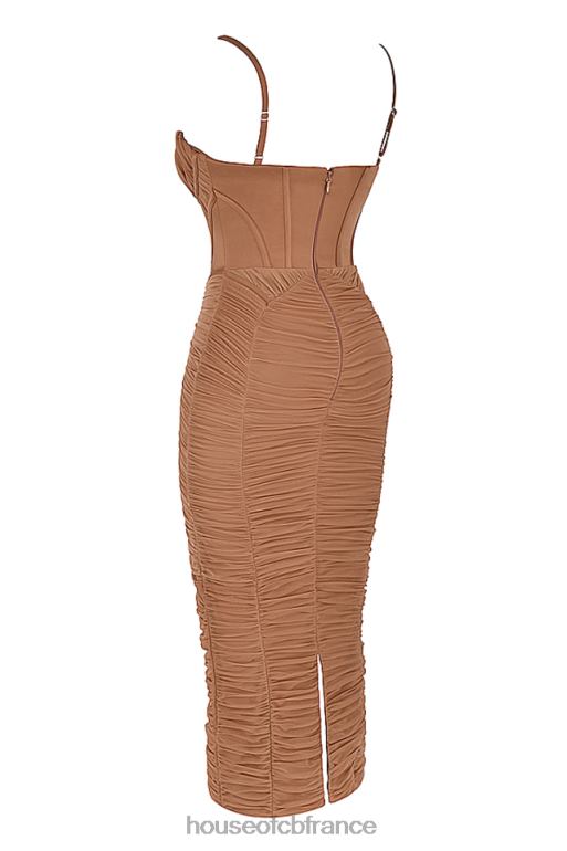 House of CB robe longue corset lilian moka N888H470 vêtements