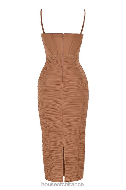 House of CB robe longue corset lilian moka N888H470 vêtements