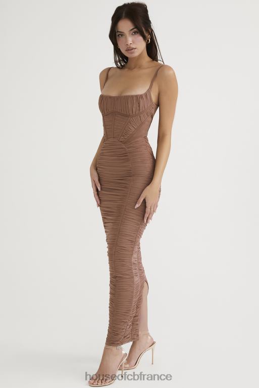House of CB robe longue corset lilian moka N888H470 vêtements