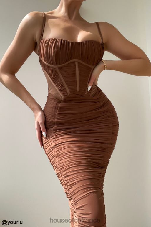 House of CB robe longue corset lilian moka N888H470 vêtements