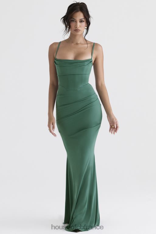 House of CB robe longue corset milena forest N888H389 vêtements