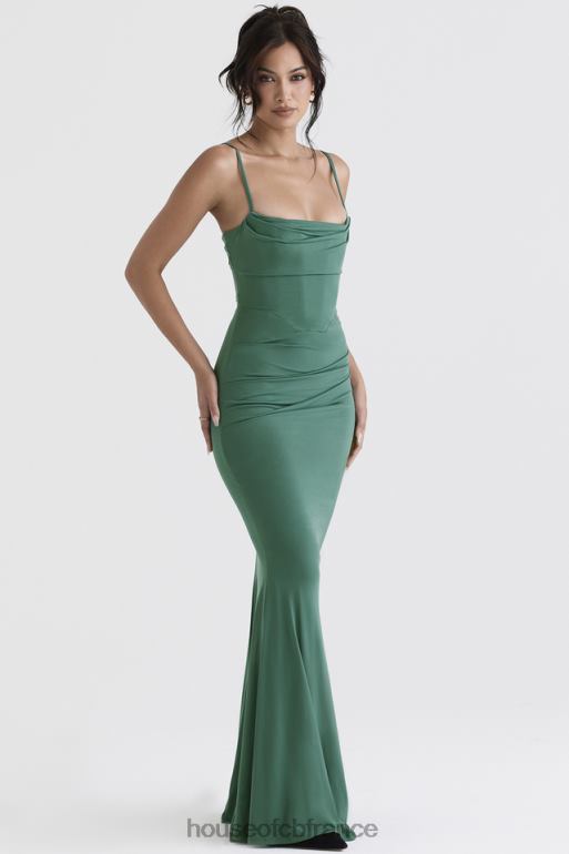 House of CB robe longue corset milena forest N888H389 vêtements