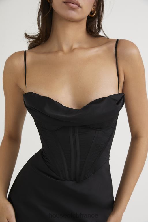 House of CB robe longue corset noire Charmaine N888H474 vêtements