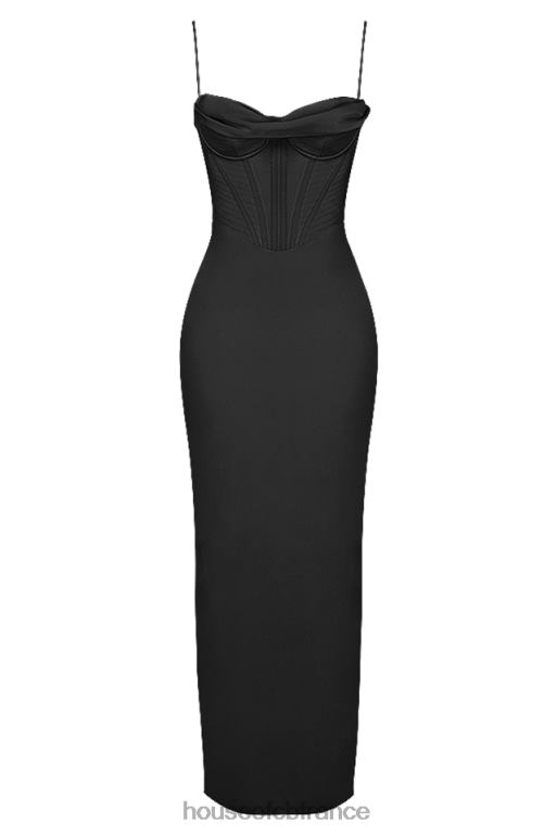 House of CB robe longue corset noire Charmaine N888H474 vêtements