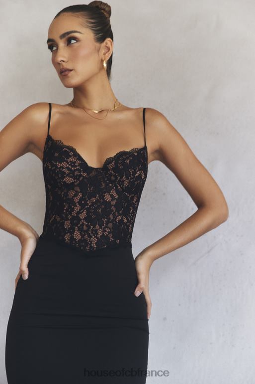 House of CB robe longue corset noire cara N888H382 vêtements