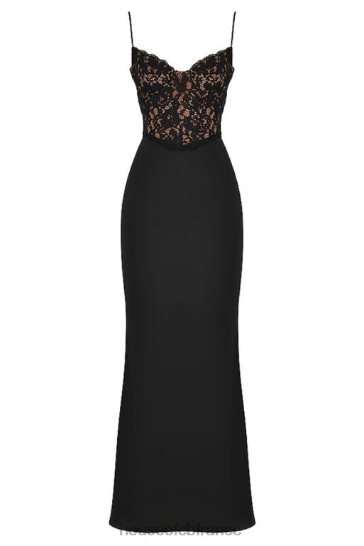 House of CB robe longue corset noire cara N888H382 vêtements