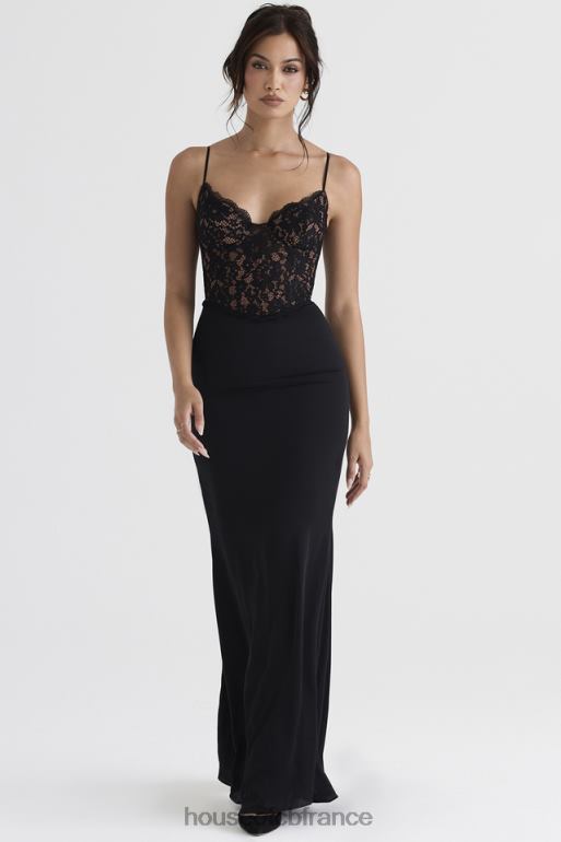 House of CB robe longue corset noire cara N888H382 vêtements