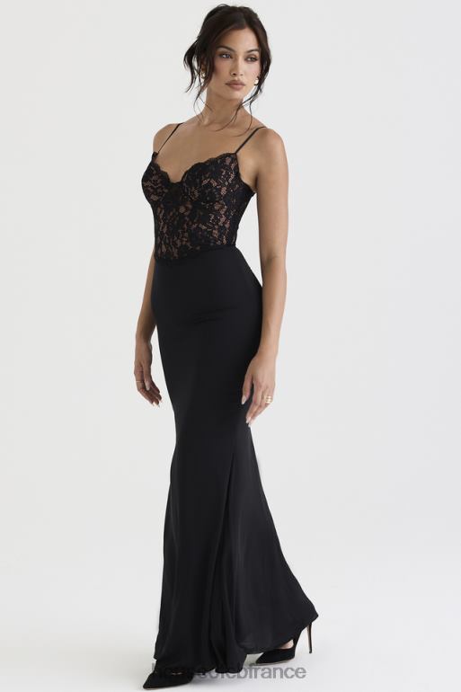 House of CB robe longue corset noire cara N888H382 vêtements