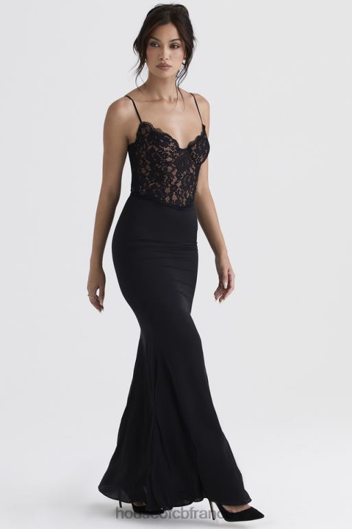 House of CB robe longue corset noire cara N888H382 vêtements