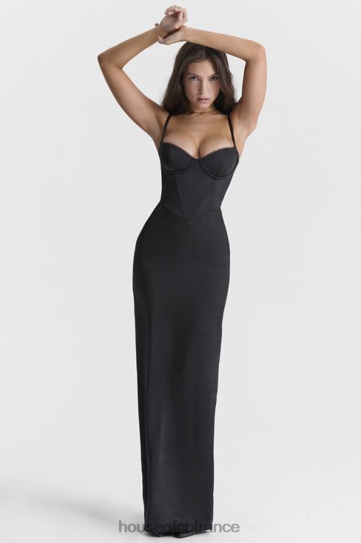 House of CB robe longue corset noire stefania N888H284 vêtements