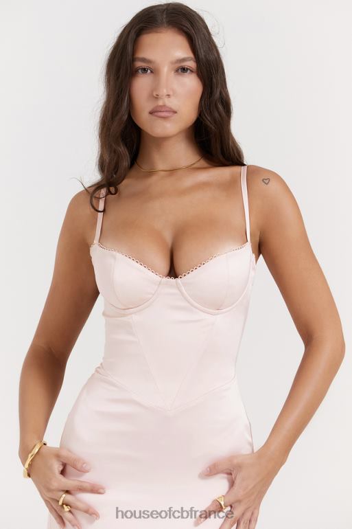 House of CB robe longue corset pêche douce Stefania N888H156 vêtements