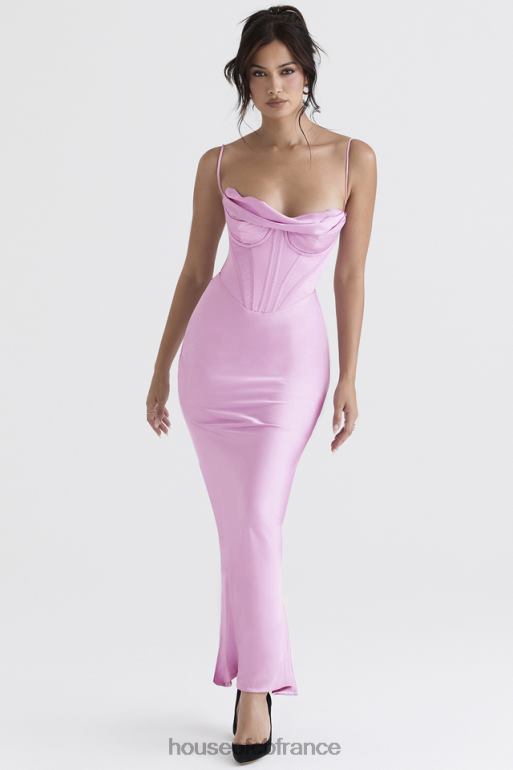 House of CB robe longue corset rose Charmaine N888H379 vêtements