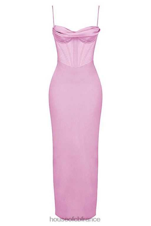 House of CB robe longue corset rose Charmaine N888H379 vêtements