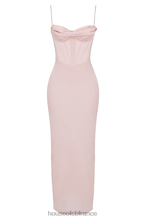 House of CB robe longue corset rose blush Charmaine N888H536 vêtements