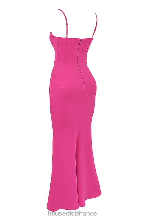 House of CB robe longue corset rose vif milena N888H181 vêtements