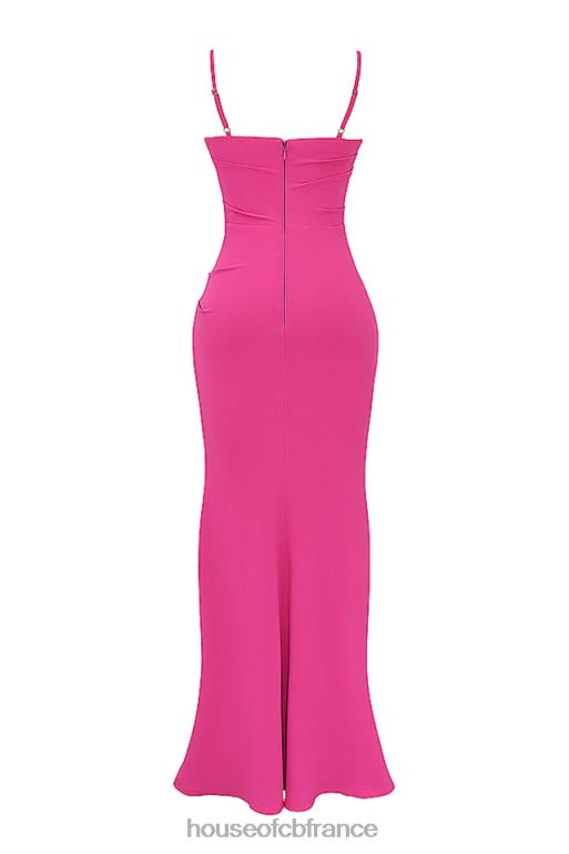 House of CB robe longue corset rose vif milena N888H181 vêtements