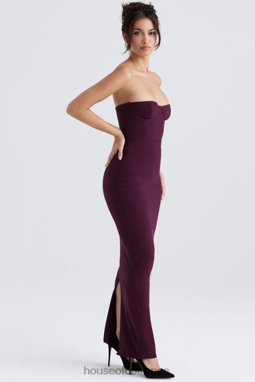 House of CB robe longue corset sans bretelles Lucia Grape N888H342 vêtements
