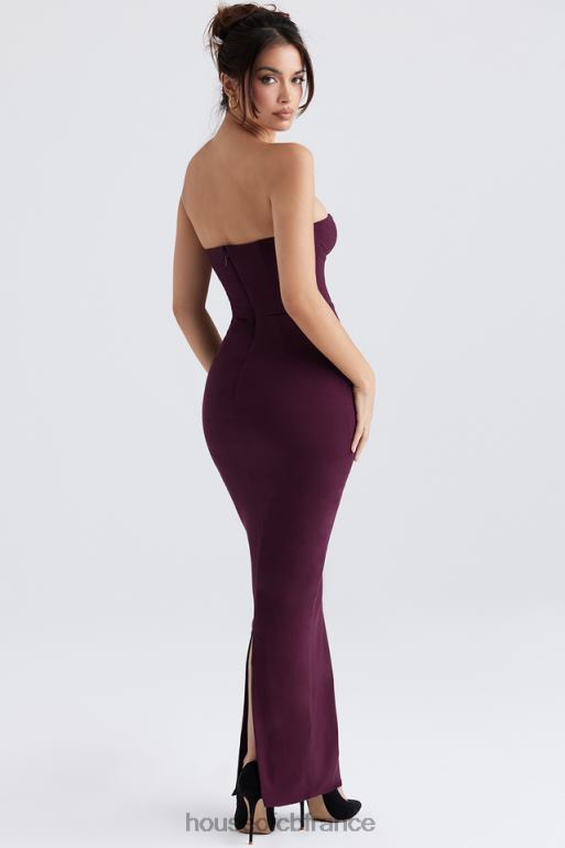 House of CB robe longue corset sans bretelles Lucia Grape N888H342 vêtements
