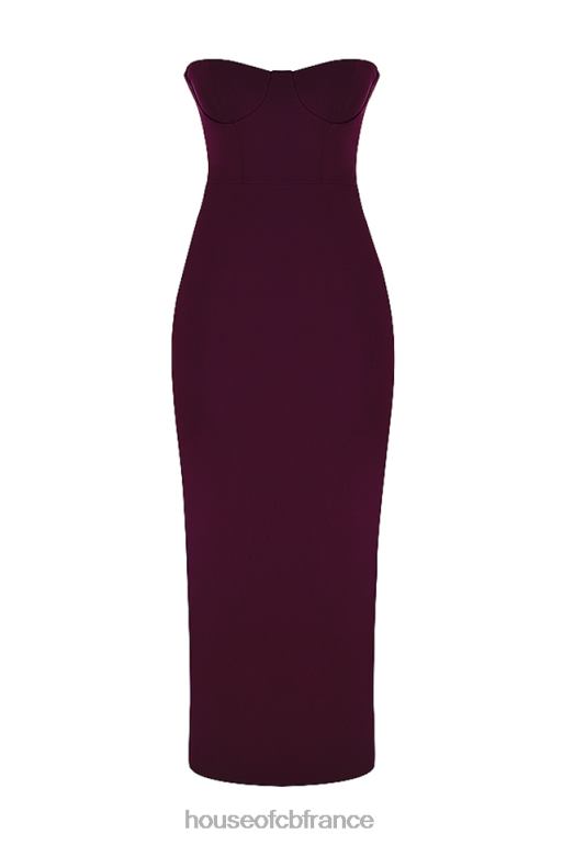 House of CB robe longue corset sans bretelles Lucia Grape N888H342 vêtements