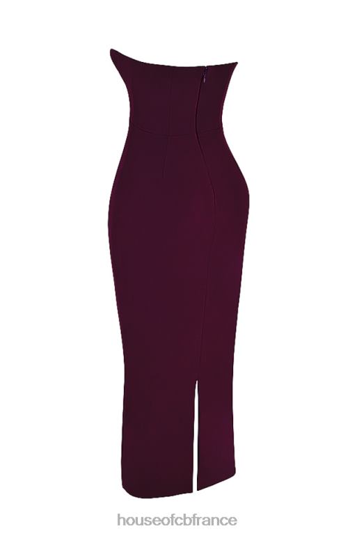 House of CB robe longue corset sans bretelles Lucia Grape N888H342 vêtements