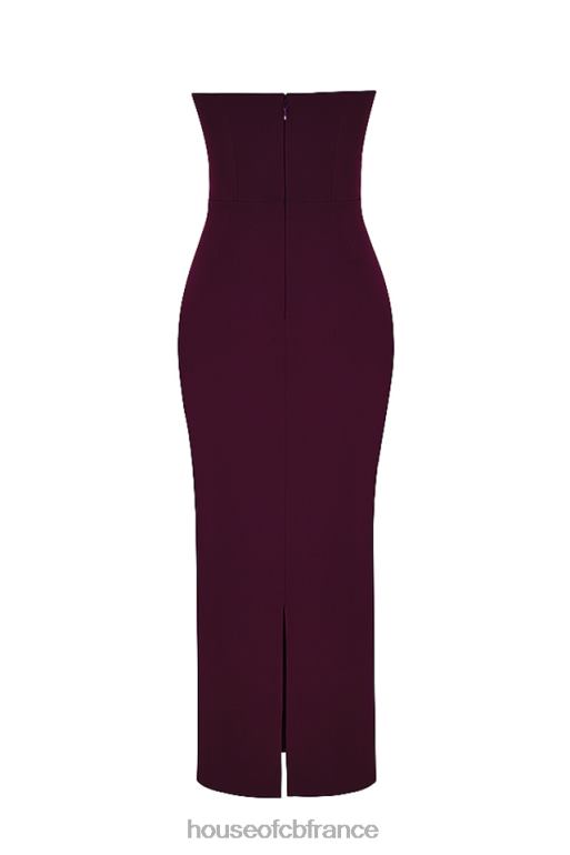 House of CB robe longue corset sans bretelles Lucia Grape N888H342 vêtements