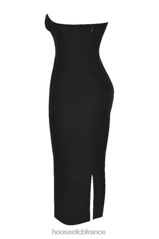 House of CB robe longue corset sans bretelles noire Lucia N888H445 vêtements