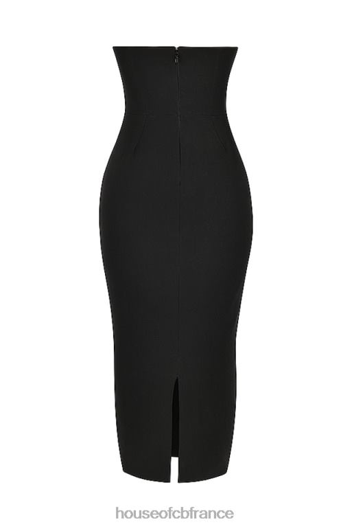 House of CB robe longue corset sans bretelles noire Lucia N888H445 vêtements