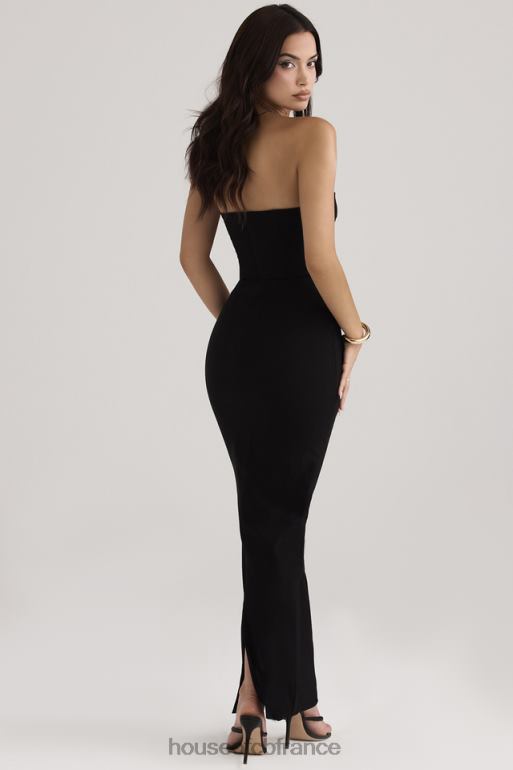 House of CB robe longue corset sans bretelles noire Lucia N888H445 vêtements
