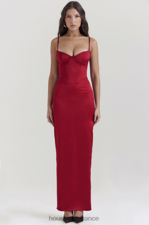 House of CB robe longue corset stefania rubis N888H117 vêtements