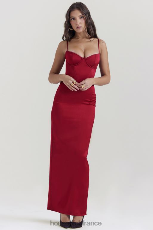 House of CB robe longue corset stefania rubis N888H117 vêtements