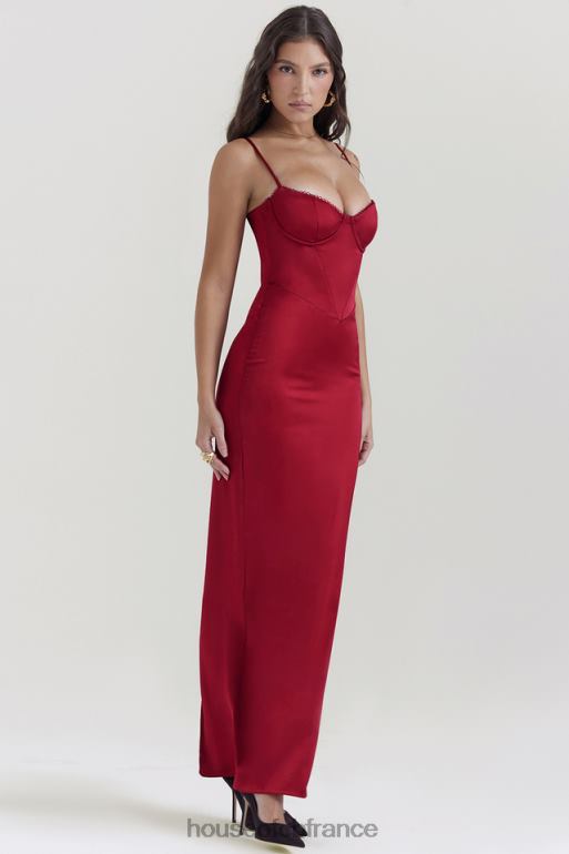 House of CB robe longue corset stefania rubis N888H117 vêtements