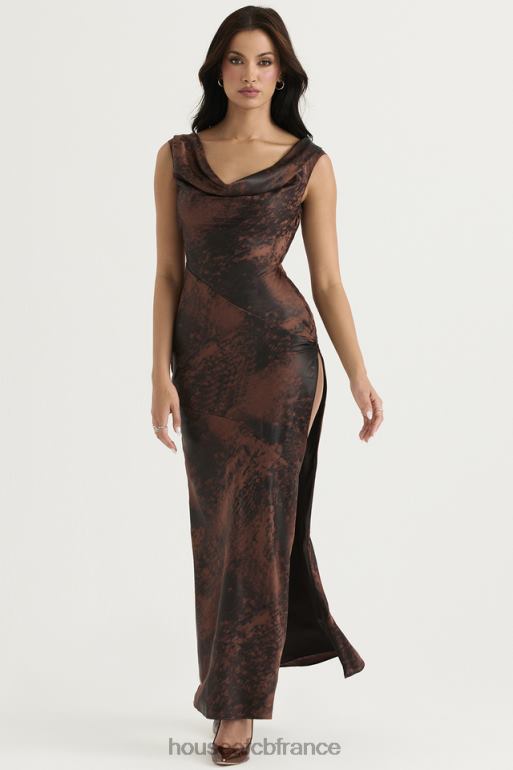 House of CB robe longue coupe en biais alaina cuivre antique N888H373 vêtements