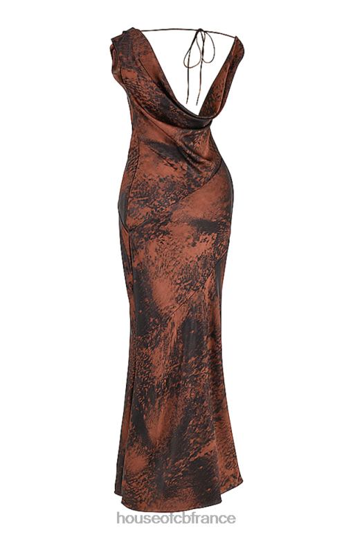 House of CB robe longue coupe en biais alaina cuivre antique N888H373 vêtements