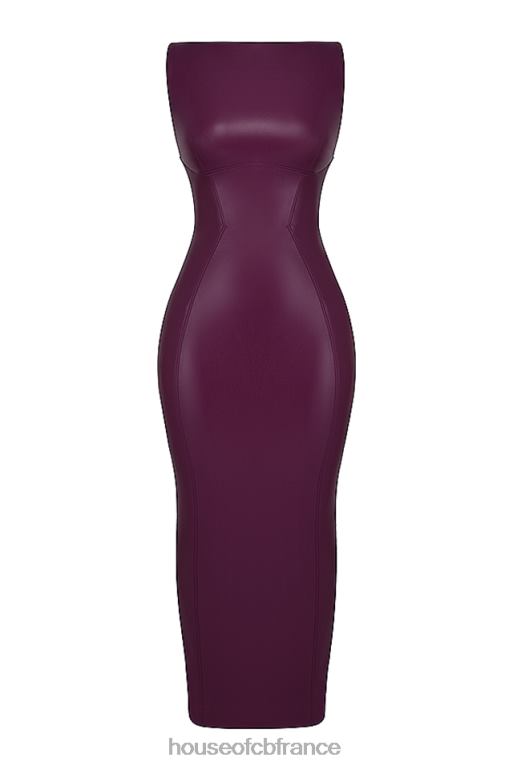 House of CB robe longue en cuir végétalien sahara merlot N888H280 vêtements