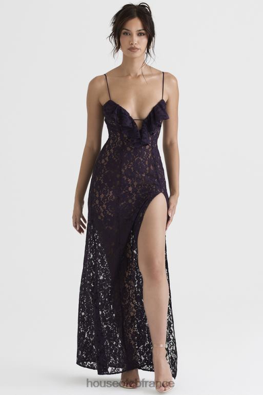House of CB robe longue en dentelle Malia Night Shade N888H392 vêtements