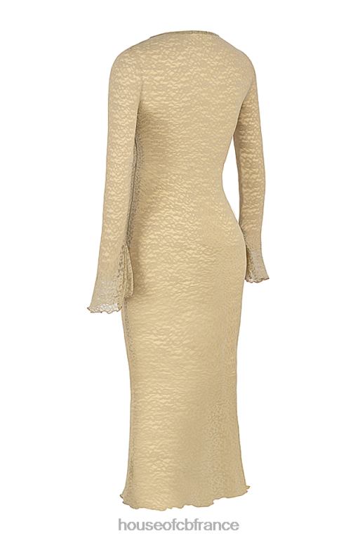 House of CB robe longue en dentelle à fleurs giovanna stone N888H391 vêtements